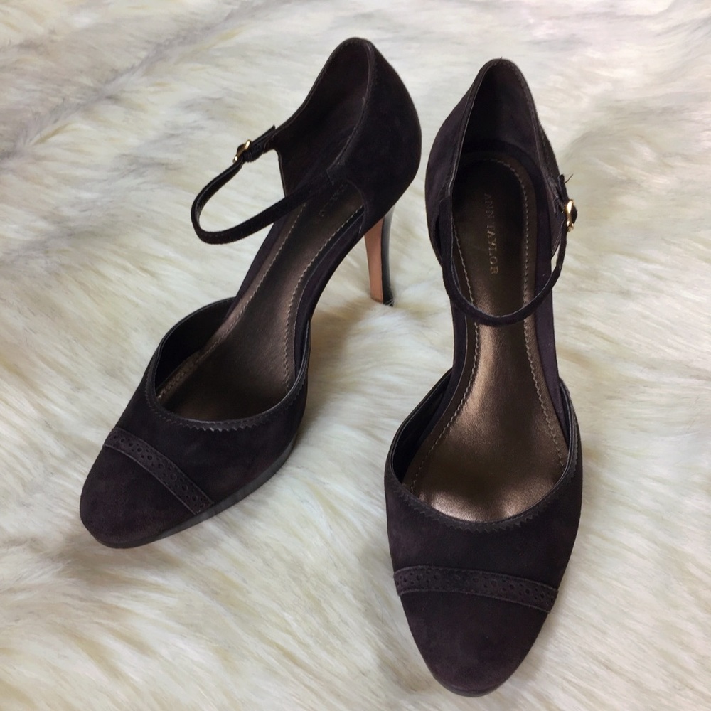 Ann Taylor Suede Leather Sole Pumps Size 9.5M